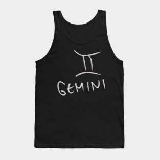 Hand Drawn Gemini Zodiac Signs Tank Top